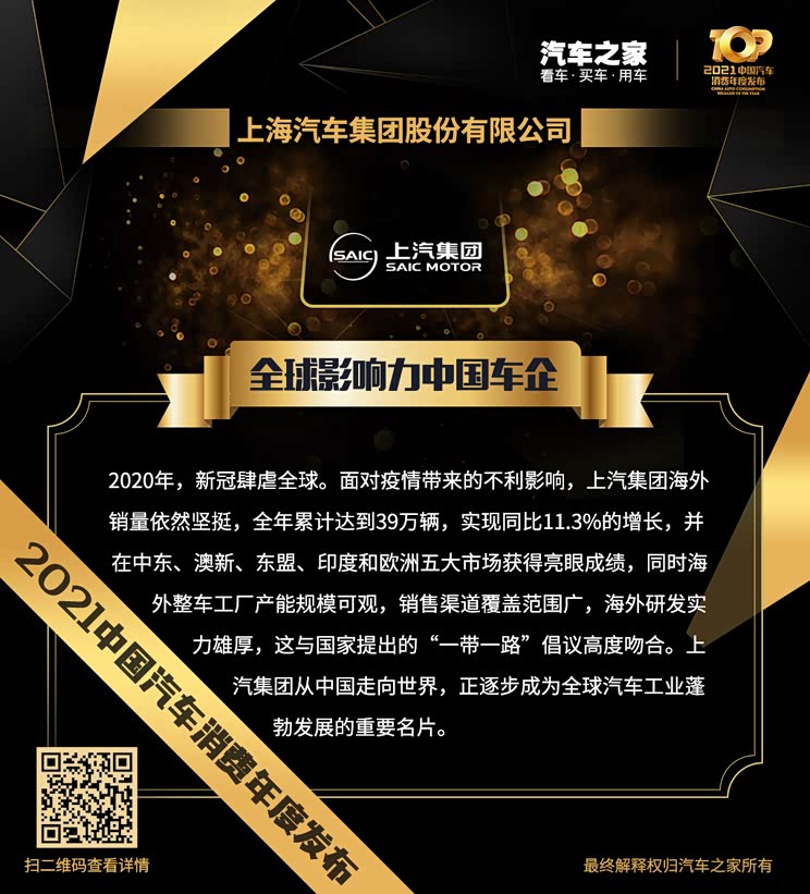 “2021中国汽车消费年度发布”荣誉揭晓