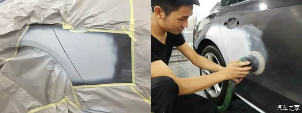 进入水性漆专用烤漆房打开红外线烘烤喷涂区域.