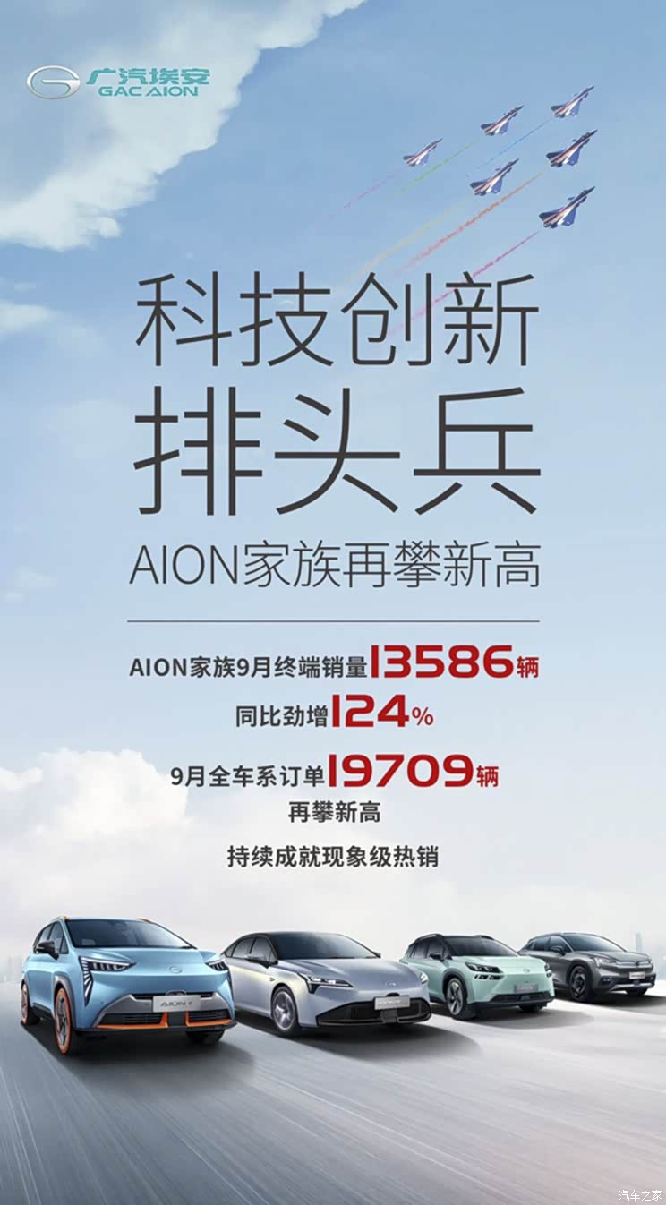 达到13586辆 埃安AION家族9月份销量